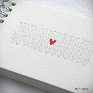 Heart Knitting Spiral Notebook | Inkello Letterpress