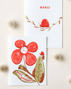 Birthday Flower Ladybug | Homework Letterpress Studio