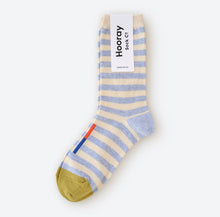Load image into Gallery viewer, Eureka Regular Stripe Crew Socks — Fog | Hooray Sock Co.