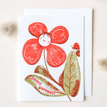 Load image into Gallery viewer, Birthday Flower Ladybug | Homework Letterpress Studio