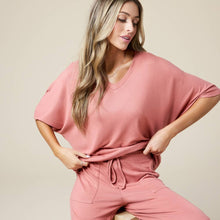 Load image into Gallery viewer, Dream Jersey Relaxed V-neck with Capri Lounge Set for Women | Softies