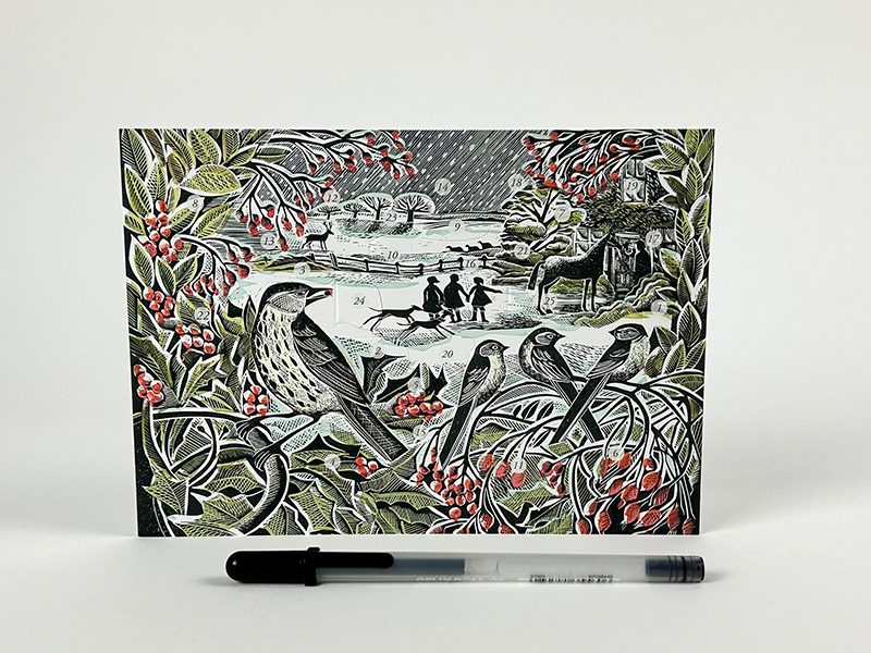 Art Angels | Holly Hedge Mini Advent Card by Angela Harding