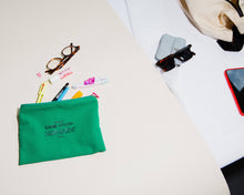 Load image into Gallery viewer, Washed Cotton Zipper Pouch  Kelly Green | Case Study