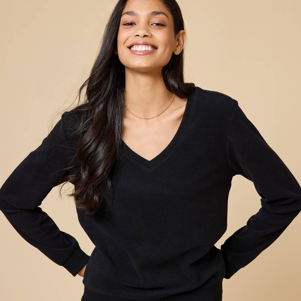 Softies | Vintage Velvet V-Neck with Wide Leg Pant
