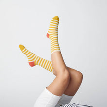 Load image into Gallery viewer, Eureka Regular Stripe Crew Socks — California Gold | Hooray Sock Co.