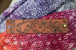 Leaf Scroll Leather Shawl Cuff | Sunrise Grove