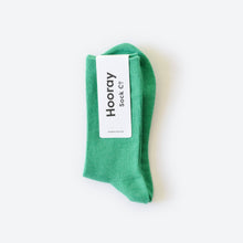 Load image into Gallery viewer, Everyday Solid Crew Socks — Kelly Green | Hooray Sock Co.