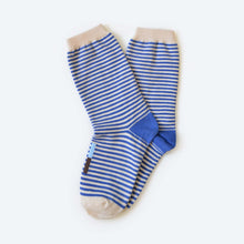 Load image into Gallery viewer, Cole Thin Stripe Crew Socks — Pacific | Hooray Sock Co.