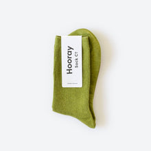 Load image into Gallery viewer, Everyday Solid Crew Socks — Moss | Hooray Sock Co.