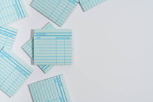 Load image into Gallery viewer, Library Card Post-It ® Sticky Notes - Blue | Marigold Press
