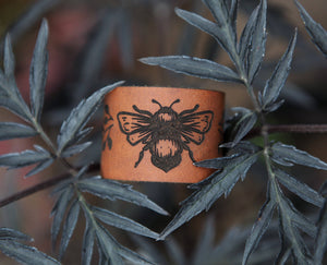Leather Shawl Cuff with Bronze Stud for Scarves & Shawls | Sunrise Grove