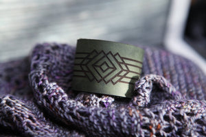 Art Deco Leather Shawl Cuff with Bronze Stud for Knitwear | Sunrise Grove