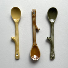Load image into Gallery viewer, fort &amp; field | Twig shape small handmade pottery Japanese coffee tea spoon