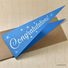 Load image into Gallery viewer, Congratulations Triangular Pennant Card | Inkello Letterpress