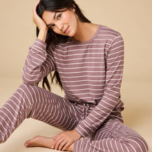 Load image into Gallery viewer, Softies | Women&#39;s Cloud Soft Striped Dream Jersey Crew Neck Lounge Set