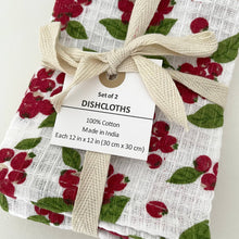 Load image into Gallery viewer, fort &amp; field | 100% cotton cranberry plaid kitchen dishcloths - set of 2