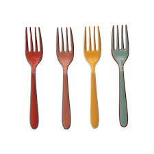 Enameled Stainless Steel Forks (Set of 4) | Creative Co-op