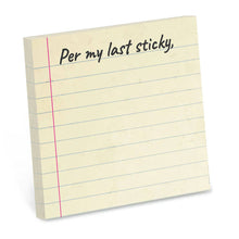 Load image into Gallery viewer, Per My Last Sticky - Funny Sarcastic Sticky Note Pad | Bad Betty Greeting Co.