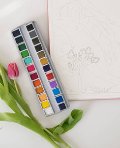 Bailey Rae Studio | 24 Color Watercolor Paint Palette
