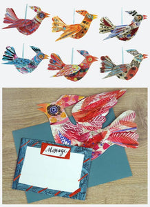 Art Angels | Six Different Coloured Hanging Birds by Mark Hearld