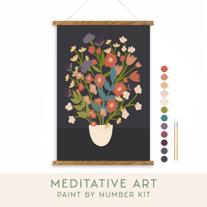 Flower Bouquet Meditative Art Paint by Number Kit | Breathe People