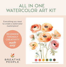 Load image into Gallery viewer, All-In-One Watercolor Kit - Ranunculus Blooms | Breathe People