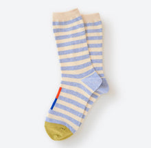 Load image into Gallery viewer, Eureka Regular Stripe Crew Socks — Fog | Hooray Sock Co.
