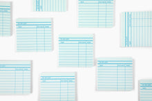 Load image into Gallery viewer, Library Card Post-It ® Sticky Notes - Blue | Marigold Press