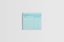 Load image into Gallery viewer, Library Card Post-It ® Sticky Notes - Blue | Marigold Press