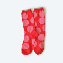 Load image into Gallery viewer, Sutro Bold Dot Crew Socks — Poppy | Hooray Sock Co.