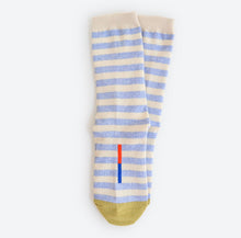 Load image into Gallery viewer, Eureka Regular Stripe Crew Socks — Fog | Hooray Sock Co.