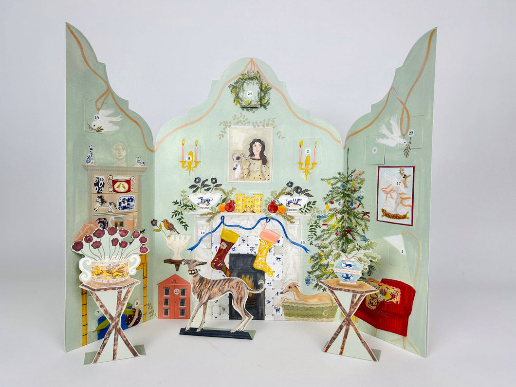 Art Angels | Festive Dutch Gable Advent Calendar by Polly Fern