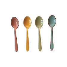 Enameled Stainless Steel Spoons (Set of 4) | Creative Co-op