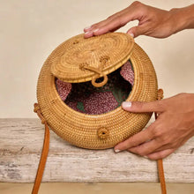 Load image into Gallery viewer, Ata Vine Canteen Round Summer Resort Crossbody Bag | The Winding Road