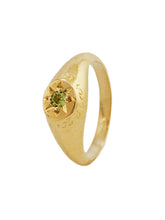Load image into Gallery viewer, Peridot Signet Ring with "A Star to Guide Me" Engraving | Alex Monroe