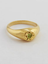 Load image into Gallery viewer, Peridot Signet Ring with "A Star to Guide Me" Engraving | Alex Monroe