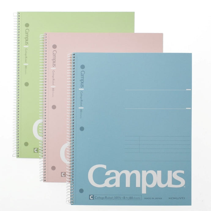 Campus Spiral Notebook Set of 3 College Ruled |  Kokuyo
