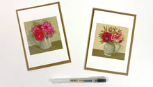 Load image into Gallery viewer, Dahlia and Cosmos &amp; Grey Jug Notecards by Vanessa Lubach |Art Angels