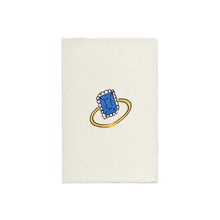 Load image into Gallery viewer, Engagement Ring Sapphire Hand Painted Greeting Card | Scribble &amp; Daub