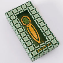 Load image into Gallery viewer, Mosaic Botanical Green Metal Clip Bookmark | Good Juju Ink