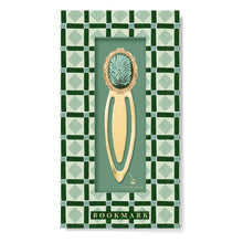 Load image into Gallery viewer, Mosaic Botanical Green Metal Clip Bookmark | Good Juju Ink