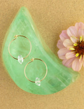 Load image into Gallery viewer, Gold Hoop Gemstone Earrings | SoulKu