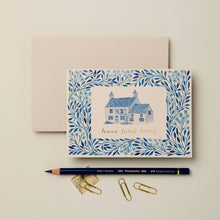 Load image into Gallery viewer, Blue Flora 'Home Sweet Home’ Card | Wanderlust Paper Co