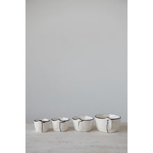 Load image into Gallery viewer, Stoneware White and Black Measuring Cup Set | Creative Co-op