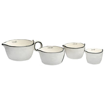Load image into Gallery viewer, Stoneware White and Black Measuring Cup Set | Creative Co-op
