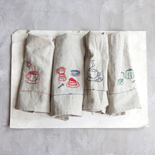 Load image into Gallery viewer, French Tea Café-Inspired Cotton and Linen Blend Tea Towels