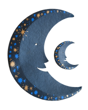 Load image into Gallery viewer, Large Midnight Man On The Moon Board Decoration | East End Press