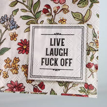 Load image into Gallery viewer, Live Laugh Fuck Off - Funny Retro Cocktail Napkins | Bad Betty Greeting Co.