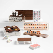 Load image into Gallery viewer, Luxe Dominoes El Tren Walnut Mexican Train Dominoes Game