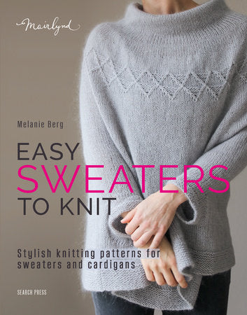 Book cover of 'Easy Sweaters to Knit' by Melanie Berg featuring a gray sweater.